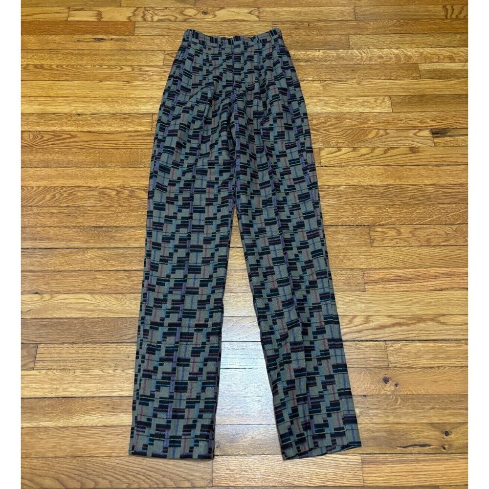 Vtg 80's Reminiscence Womens Wool Dress Pants Size 24 24x34 Retro Disco Party